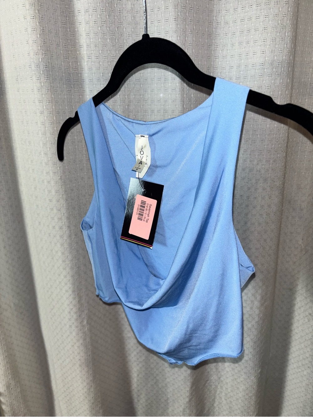 Jovani Sky Blue Sleeveless Draped Tank